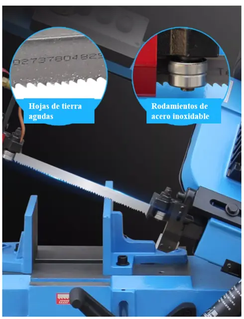 Una de hojas sierra cinta metales